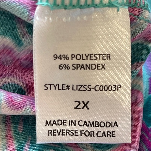 Dear Scarlet size 2X colorful short sleeve office work casual floral paisley - Picture 6 of 16